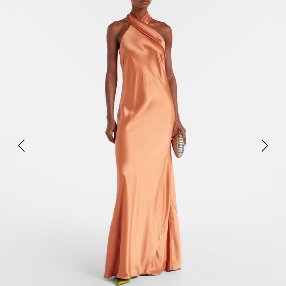 GALVAN Pandora Halterneck Satin Gown
